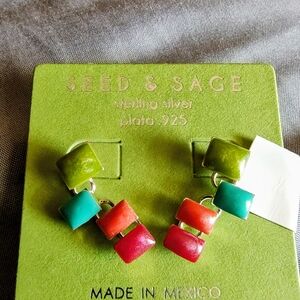 Seed & Sage Sterling Silver Multicolor Earrings